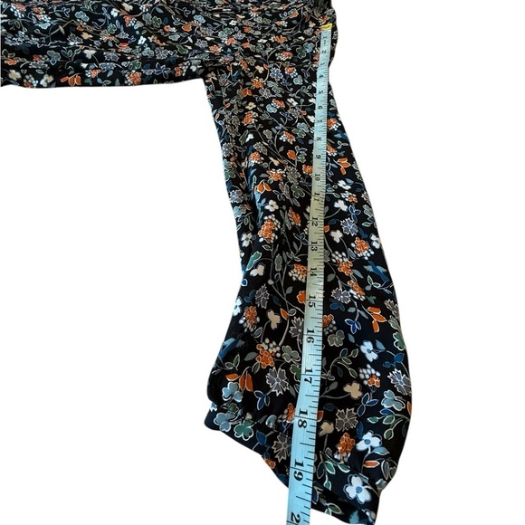 Veronica Beard Silk Floral Ruched Mini Dress Orange Blue 100% Silk S172-WFP2335 - Picture 11 of 16